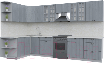 Готовая кухня Интерлиния Берес 1.7x3.4 левая - фото