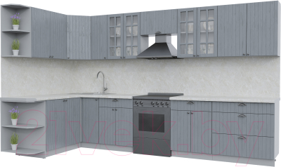 Готовая кухня Интерлиния Берес 1.7x3.5 левая - фото