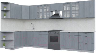 Готовая кухня Интерлиния Берес 1.7x3.8 левая - фото