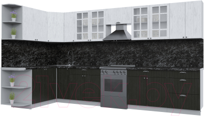 Готовая кухня Интерлиния Берес 1.7x3.7 левая - фото