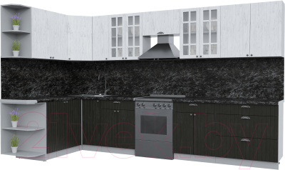 Готовая кухня Интерлиния Берес 1.7x3.5 левая - фото