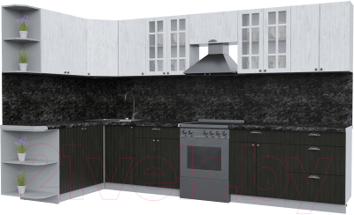 Готовая кухня Интерлиния Берес 1.7x3.4 левая - фото