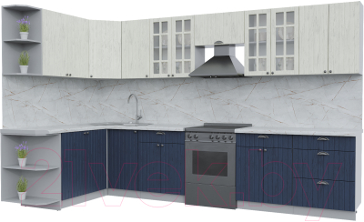 Готовая кухня Интерлиния Берес 1.7x3.4 левая - фото