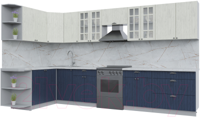 Готовая кухня Интерлиния Берес 1.7x3.6 левая - фото