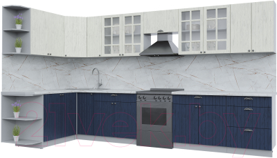 Готовая кухня Интерлиния Берес 1.7x3.7 левая - фото