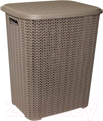 Корзина для белья Violet Вязь / 204022 (40л, шоколад) - фото