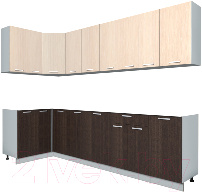 Кухонный гарнитур Интерлиния Мила Лайт 1.2x2.8 без столешницы - фото