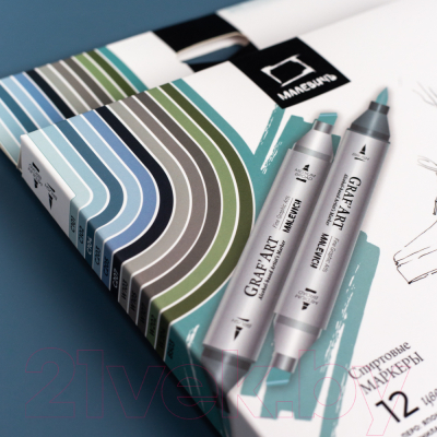 Набор маркеров Малевичъ GrafArt Brush / 190910