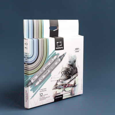 Набор маркеров Малевичъ GrafArt Brush / 190910