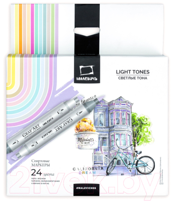 Набор маркеров Малевичъ GrafArt Brush / 190909 - фото