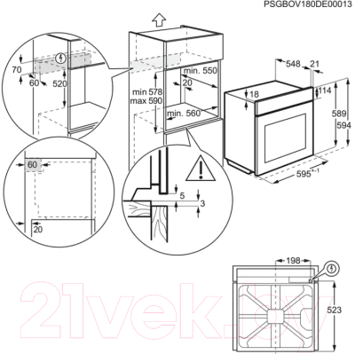 Электрический духовой шкаф Electrolux EOE7C31X