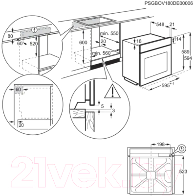 Электрический духовой шкаф Electrolux EOF3H70X