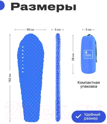 Туристический коврик RoadLike Camping 368222 (синий)