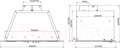 Вытяжка скрытая Elikor Врезной блок Box 42П-450 / 213844 (белый)