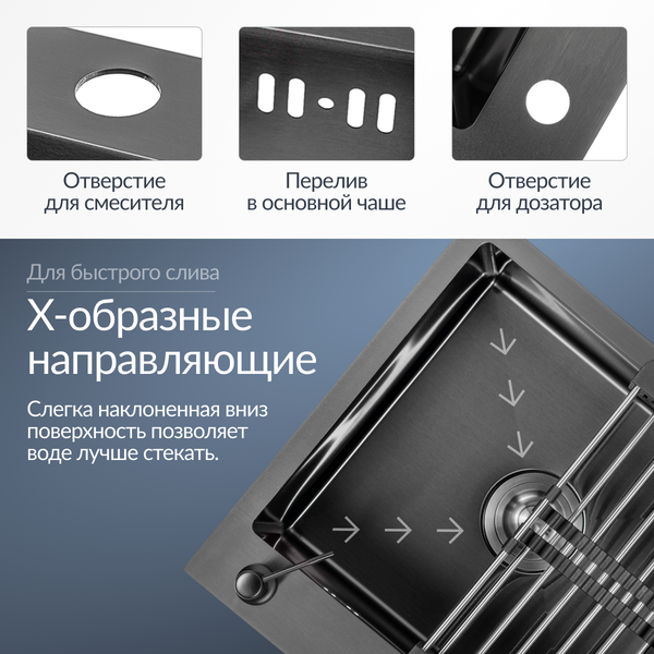 Мойка кухонная Saniteco 4848 Nano