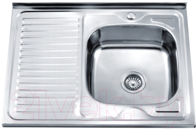 Мойка кухонная Saniteco 8060S-R (с сифоном) - фото