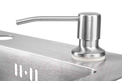 Мойка кухонная Saniteco 4848 (с сифоном, дозатором и коландером)