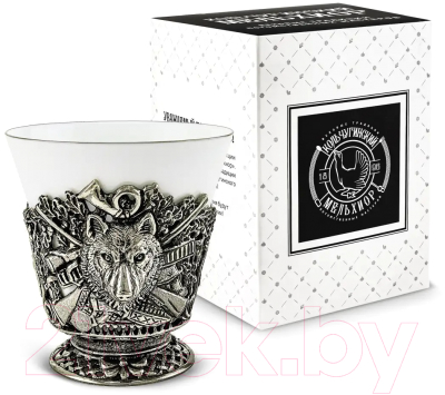 Стакан для горячих напитков Кольчугинский мельхиор Волк / КМ1731ЧШ01