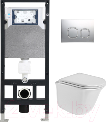 Унитаз подвесной с инсталляцией WeltWasser Amberg 506 + Telbach 004 GL-WT + Amberg RD-CR - фото