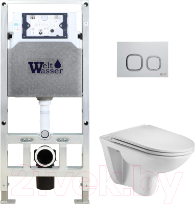 Унитаз подвесной с инсталляцией WeltWasser Amberg 506 ST+Baarbach 004 GL-WT+ Amberg RD-WT - фото