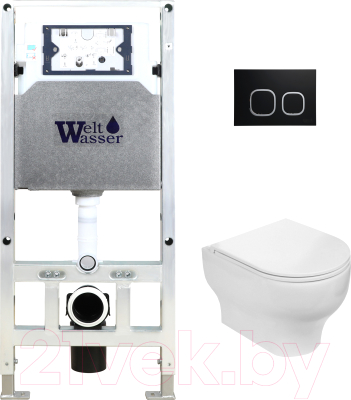 Унитаз подвесной с инсталляцией WeltWasser Amberg 506 ST+Erlenbach 004 GL-WT+ Amberg RD-BL - фото