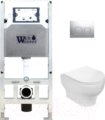 Унитаз подвесной с инсталляцией WeltWasser Amberg 506 ST+Erlenbach 004 GL-WT+ Amberg RD-CR - фото