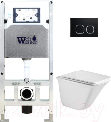 Унитаз подвесной с инсталляцией WeltWasser Amberg 506 ST+Rotbach 004 GL-WT+Amberg RD-BL - фото