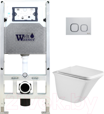 Унитаз подвесной с инсталляцией WeltWasser Amberg 506 ST+Rotbach 004 GL-WT+Amberg RD-WT - фото