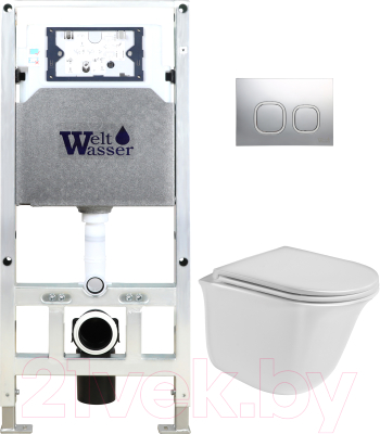Унитаз подвесной с инсталляцией WeltWasser Amberg 506 ST+ Telbach 004 GL-WT+ Amberg RD-CR - фото