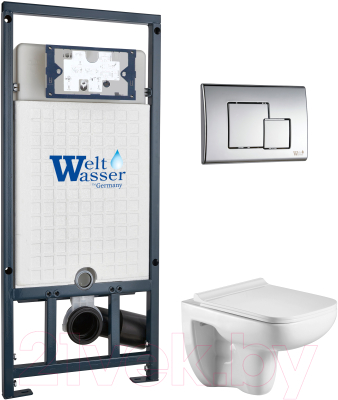 Унитаз подвесной с инсталляцией WeltWasser Marberg 507 + Kehlbach 004 GL-WT + Mar 507 SE - фото