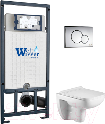 Унитаз подвесной с инсталляцией WeltWasser Marberg 507 + Kehlbach 004 GL-WT + Mar 507 RD - фото