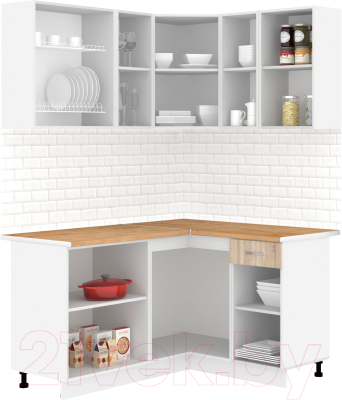Кухонный гарнитур Кортекс-мебель Корнелия Лира 1.5x1.3 (дуб сонома/дуб бунратти)
