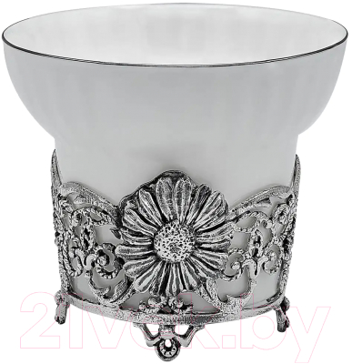 Чашка Кольчугинский мельхиор Зимние узоры. Ромашка / КМ709ЧШ06