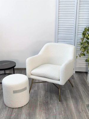 Кресло мягкое M-City Sheep / 629M04953 (Nini-01 белый Teddy/золотой)