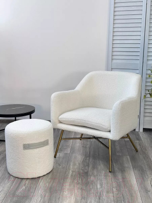 Кресло мягкое M-City Sheep / 629M04953 (Nini-01 белый Teddy/золотой)