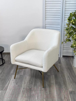 Кресло мягкое M-City Sheep / 629M04953 (Nini-01 белый Teddy/золотой)