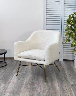 Кресло мягкое M-City Sheep / 629M04953 (Nini-01 белый Teddy/золотой)