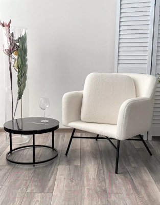 Кресло мягкое M-City Sheep / 629M04949 (Nini-01 белый Teddy/черный)