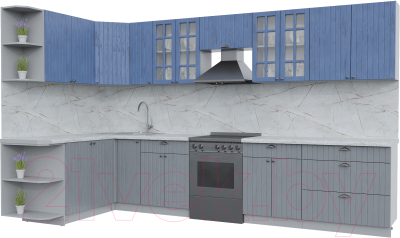 Готовая кухня Интерлиния Берес 1.7x3.5 левая - фото