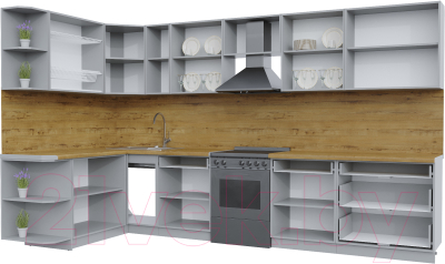Готовая кухня Интерлиния Берес 1.7x3.5 левая