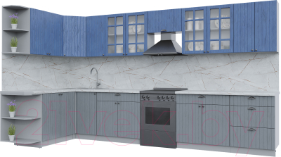 Готовая кухня Интерлиния Берес 1.7x3.8 левая - фото