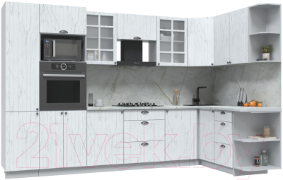Готовая кухня Интерлиния Берес 1.68x3.2 ВТ правая - фото