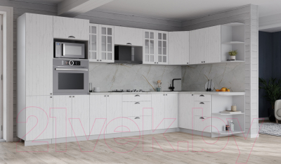 Готовая кухня Интерлиния Берес 1.68x3.4 ВТ правая