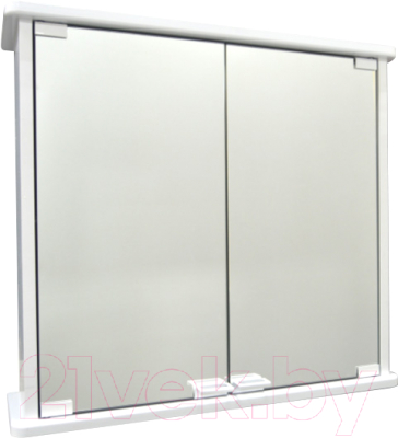 Шкаф с зеркалом для ванной Гамма 14м (белый) - фото