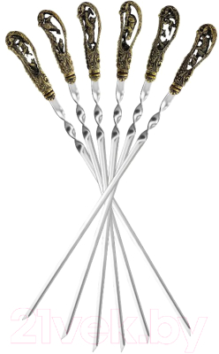 Набор шампуров Кольчугинский мельхиор Охотничий / КМ18720606 - фото