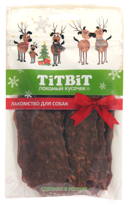 Лакомство для собак TiTBiT Новогодняя коллекция. Джерки мясные из баранины / 23075 - фото