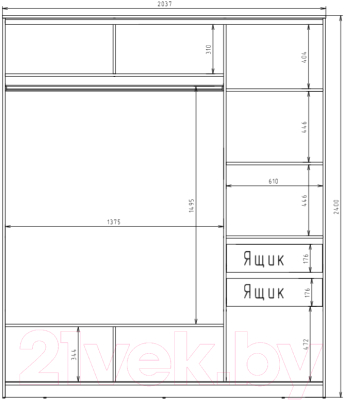 Шкаф-купе Рэйгрупп 203 SSX Elgon РГ-02.03