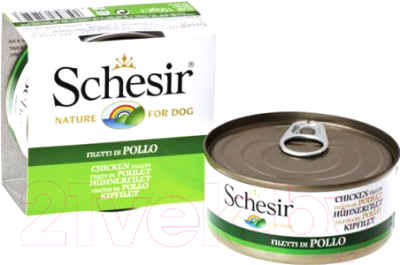 Влажный корм для собак Schesir Chicken fillets - фото