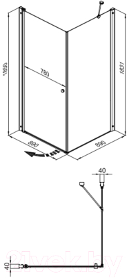 Душевой уголок Triton Форта-Хром 90x90 (без поддона)