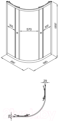 Душевой уголок Triton Альфа-Блэк 90x90 (без поддона)